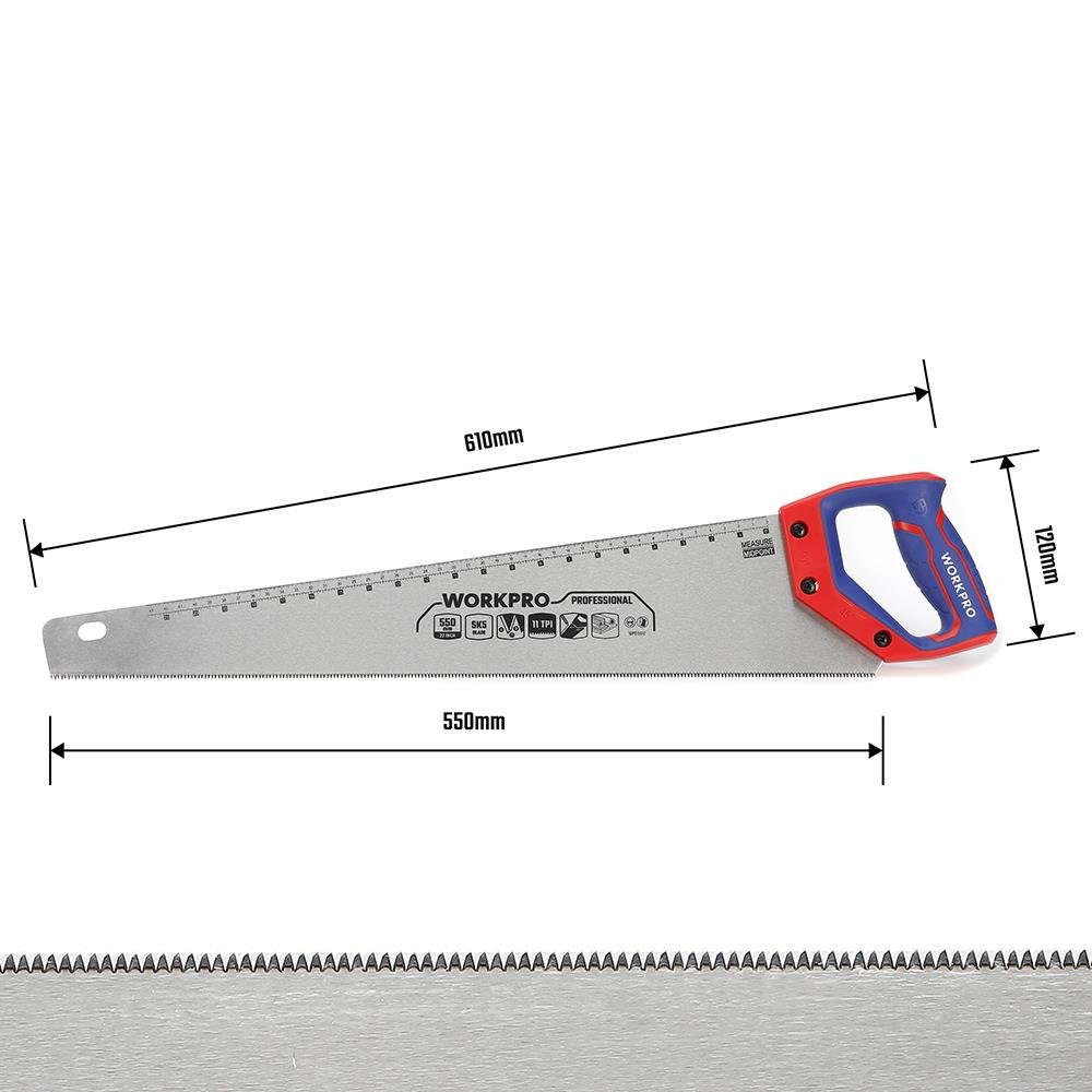 WORKPRO WP215012 550mm SK5 11 TPI Ağır Hizmet Tipi El Testeresi - Onivias