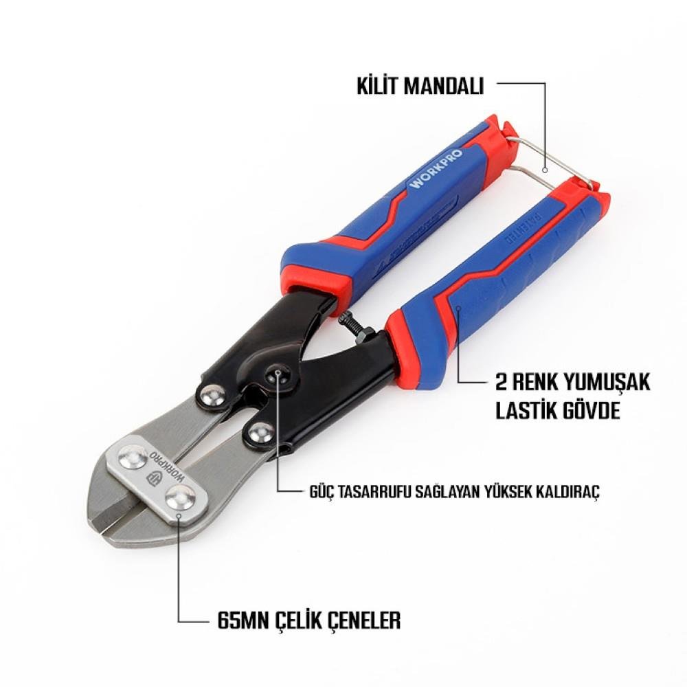 WORKPRO WP216001 200mm Profesyonel Tel Kesme Makası - Onivias