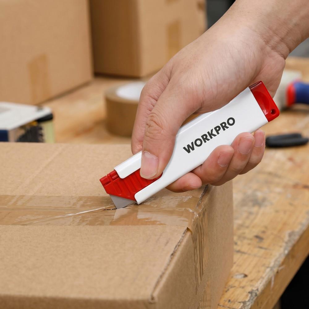 WORKPRO WP219011 100x25x6mm Geri Çekilebilir Koli Açma Bıçağı - görsel 7