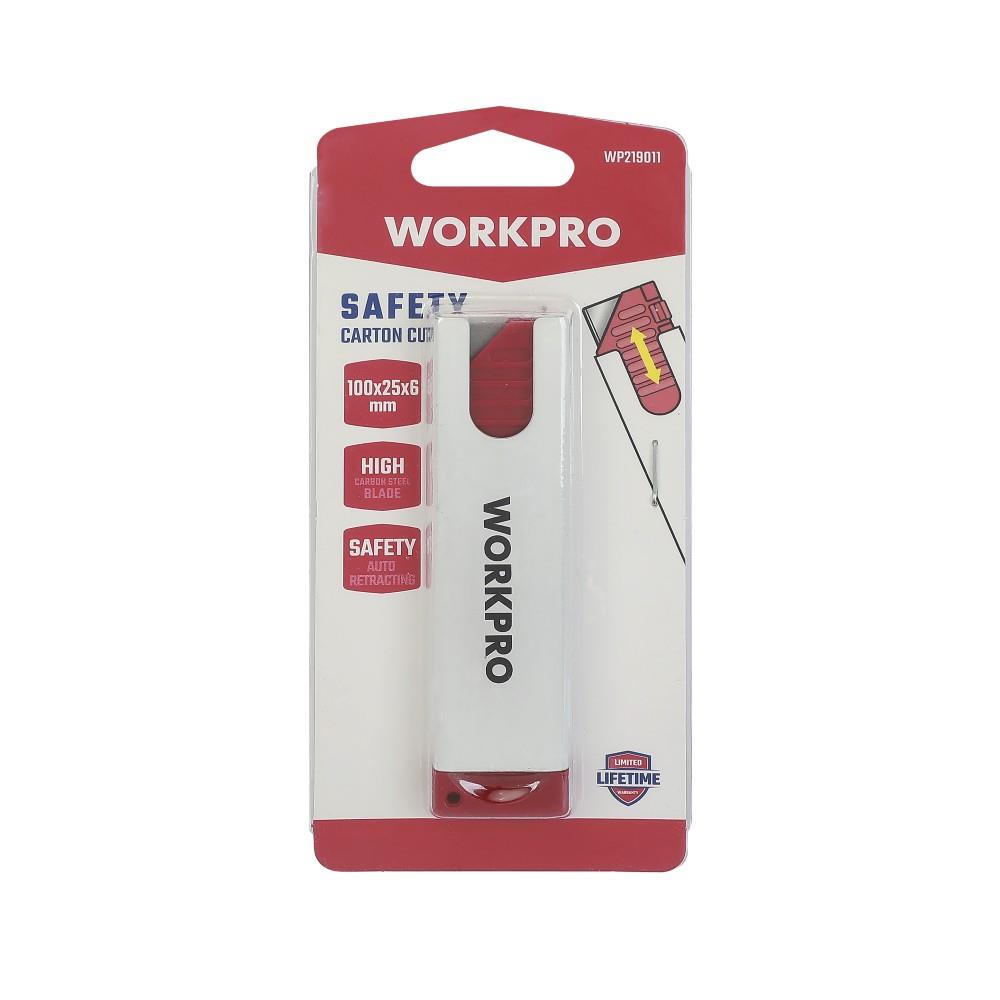 WORKPRO WP219011 100x25x6mm Geri Çekilebilir Koli Açma Bıçağı - görsel 8