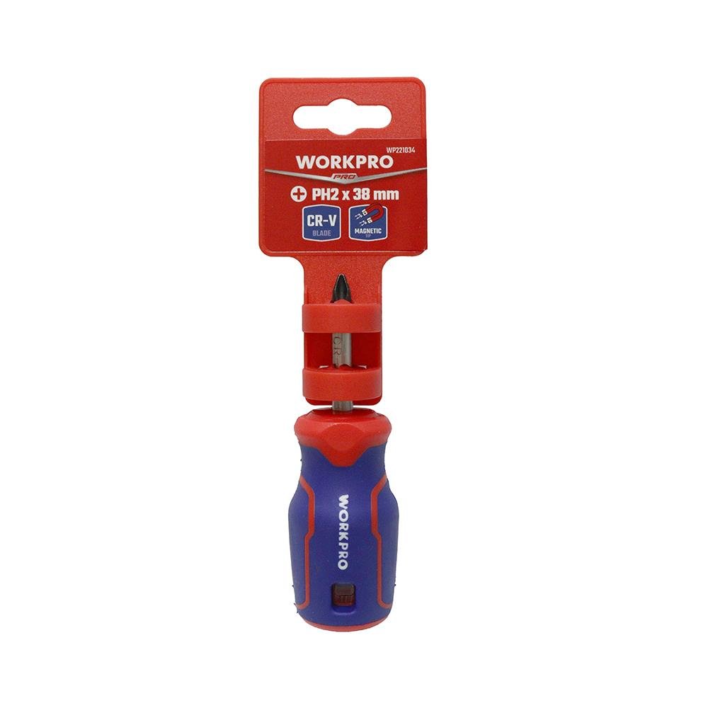 WORKPRO WP221034 PH2x38mm CR - V Manyetik Profesyonel Yıldız Topaç Tornavida - Onivias