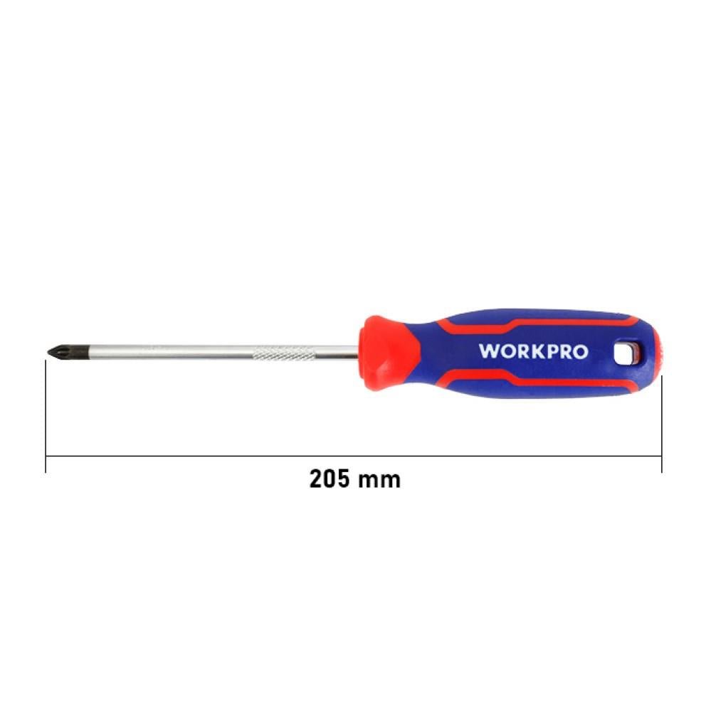 WORKPRO WP221037 PZ2x100mm CR - V Manyetik Profesyonel Yıldız Tornavida - Onivias
