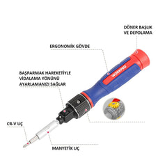 WORKPRO WP221070 9 - IN - 1 Profesyonel CR - V Cırcırlı Manyetik Hassas Tornavida Seti - Onivias