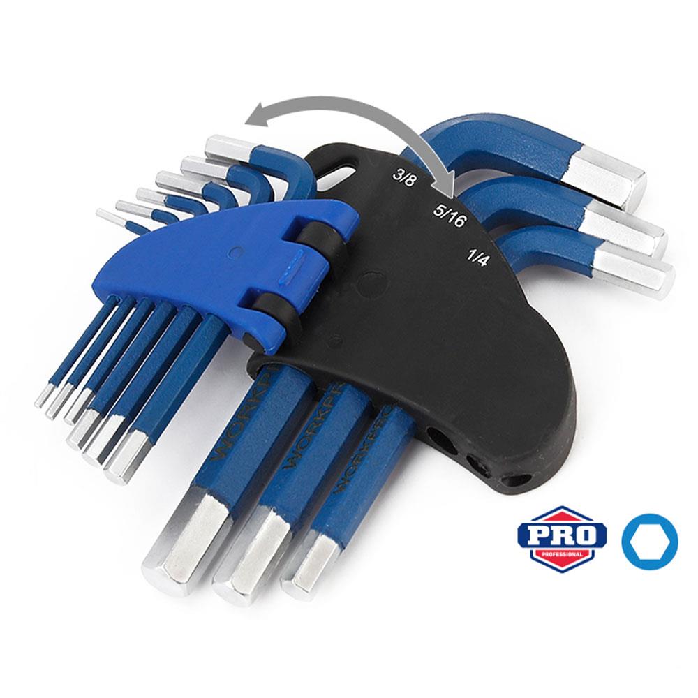 WORKPRO WP222014 9 Parça Kısa Boy CR - V Metrik Profesyonel Allen Anahtar Takımı - Onivias