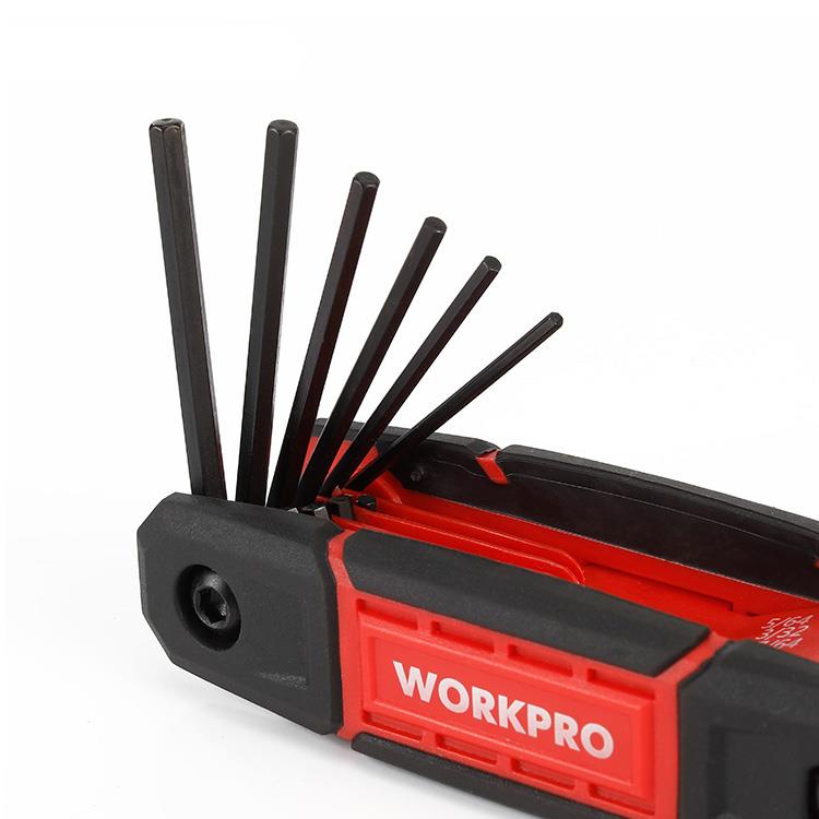 WORKPRO WP222029 9 Parça CR - V İnç Çakı Tipi Profesyonel Allen Anahtar Takımı - Onivias