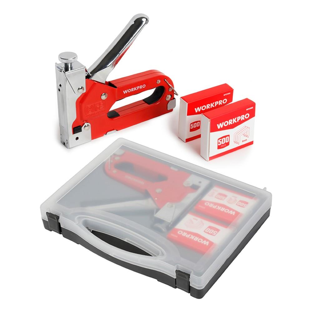 WORKPRO WP223005 3 IN 1 4 - 14mm Profesyonel Mekanik Zımba ve 14mm Çivi Tabancası + 1500 Adet Zımba/Çivi - Onivias