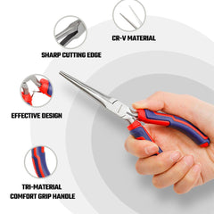 WORKPRO WP231099 150MM CR - V Elektronikçi Profesyonel Mini Uzun Burun Pense - Onivias