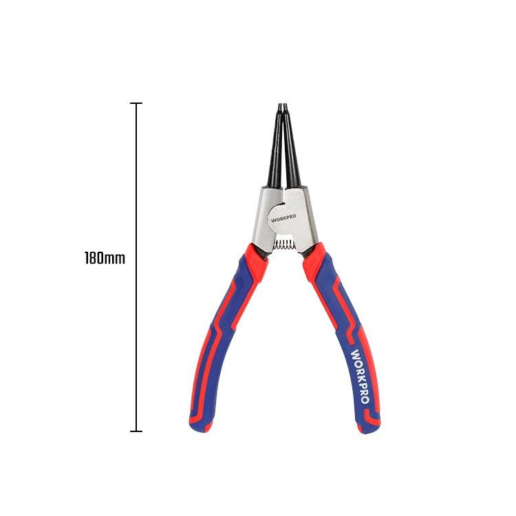 WORKPRO WP231150 180MM Cr - V Düz Yaylı Profesyonel Dış Segman Pensesi - Onivias