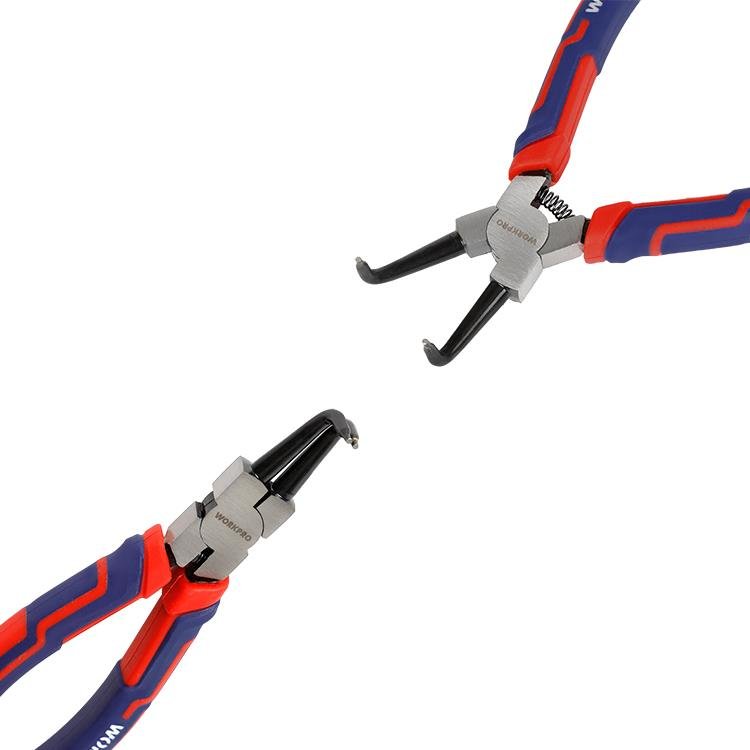 WORKPRO WP231153 180MM Cr - V Eğri Uçlu Yaylı Profesyonel Dış Segman Pensesi - Onivias