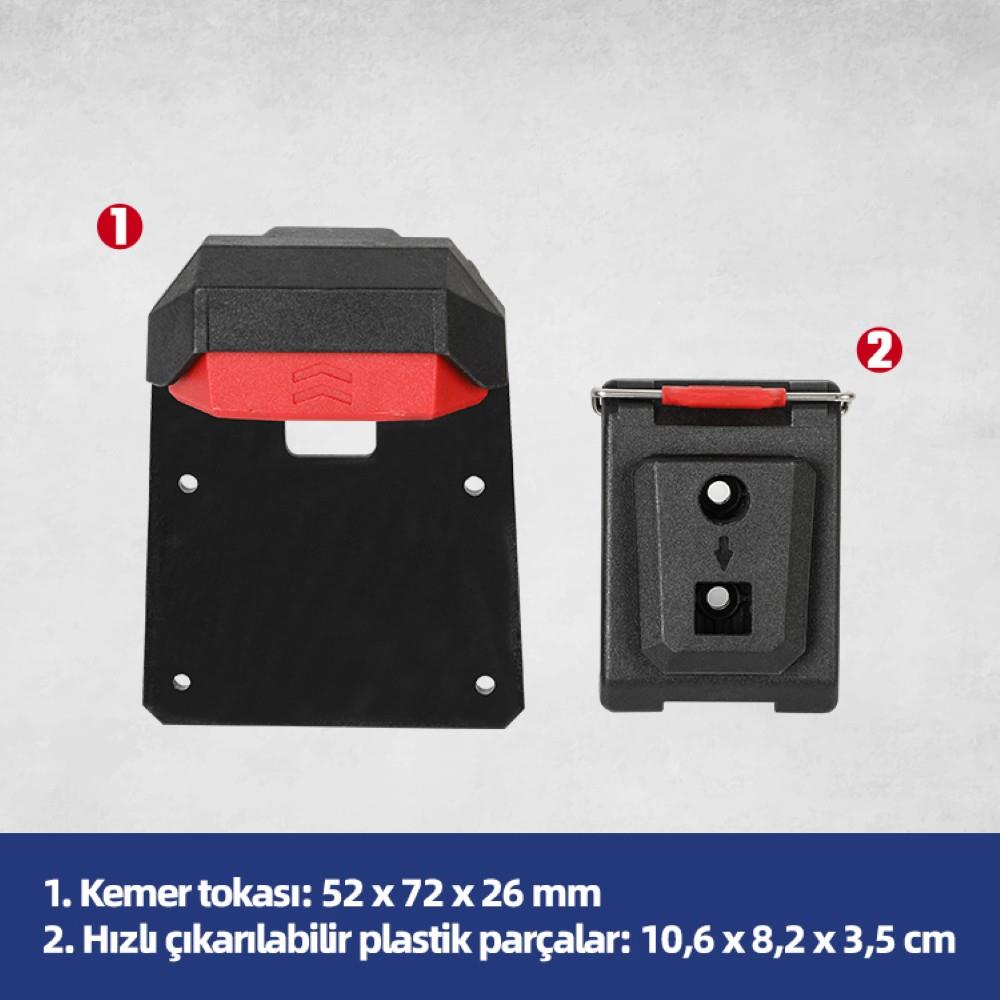 WORKPRO WP281079 Smart Clip Bel Tipi Alet Çantası Hızlı Tak-Çıkar Kemer Klipsi + Çanta Bağlantı Adaptörü - görsel 8
