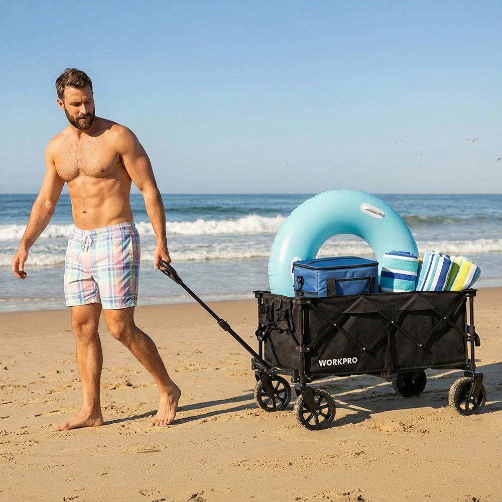 WORKPRO WP285015 80Kg 4 Tekerli Katlanabilir Ağır Hizmet Taşıma Arabası - Onivias