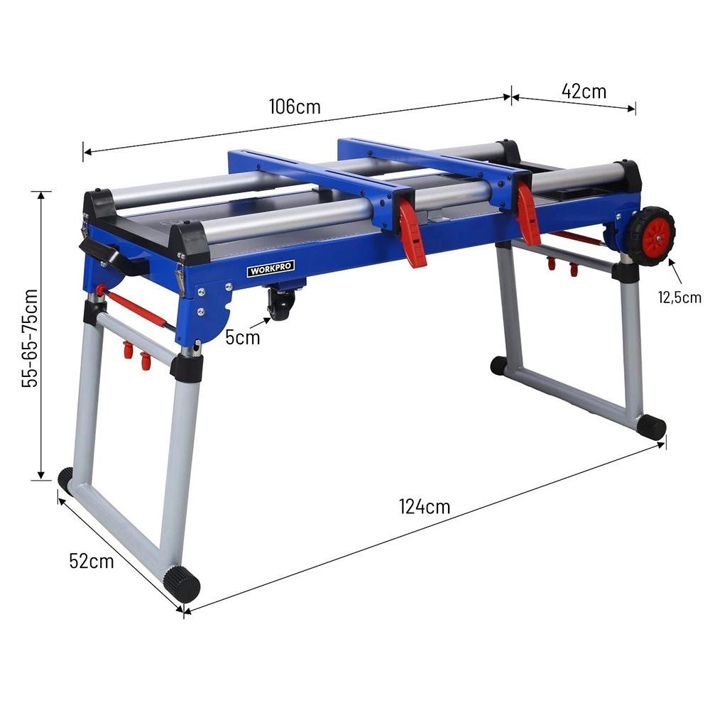 WORKPRO WP289020 150Kg 4’ü 1 Arada Tekerlekli Çok Amaçlı Profesyonel Çalışma Tezgâhı - Onivias