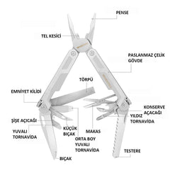 WORKPRO WP382002 15 IN 1 Çok Fonksiyonlu Profesyonel Pense Seti + Taşıma Kılıfı - Onivias