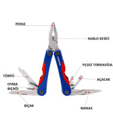 WORKPRO WP382017 12 IN 1 Çok Fonksiyonlu Profesyonel Mini Pense Seti + Taşıma Kılıfı - Onivias