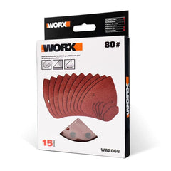 WORX WA2066 140x90mm 80 Kum, 15 Adet Cırtlı Universal Mouse Zımpara Kâğıdı - Onivias