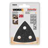 WORX WA2115 20 Parça Çok Amaçlı Zımpara Makinası Cırtlı Universal Yedek Delikli Zımpara Kâğıdı Seti - Onivias