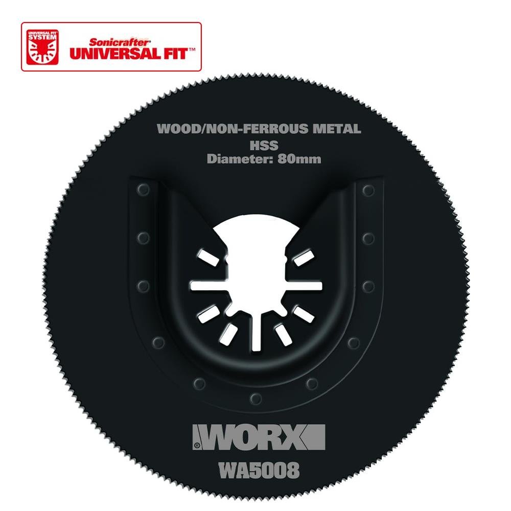 WORX WA5008 Çok Amaçlı Raspalama Makinası İçin 80mm 360˚ Metal, Ahşap, Fiberglas, PVC Universal Kesme Bıçağı - Onivias