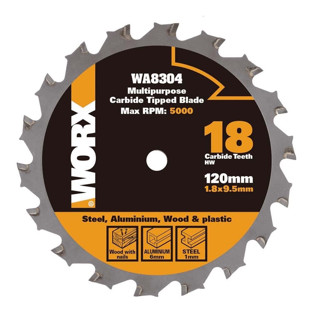 WORX WA8304 120x9,5mm Metal, Ahşap, PVC, Alüminyum Kesme, Elmas Daire Testere Bıçağı - Onivias