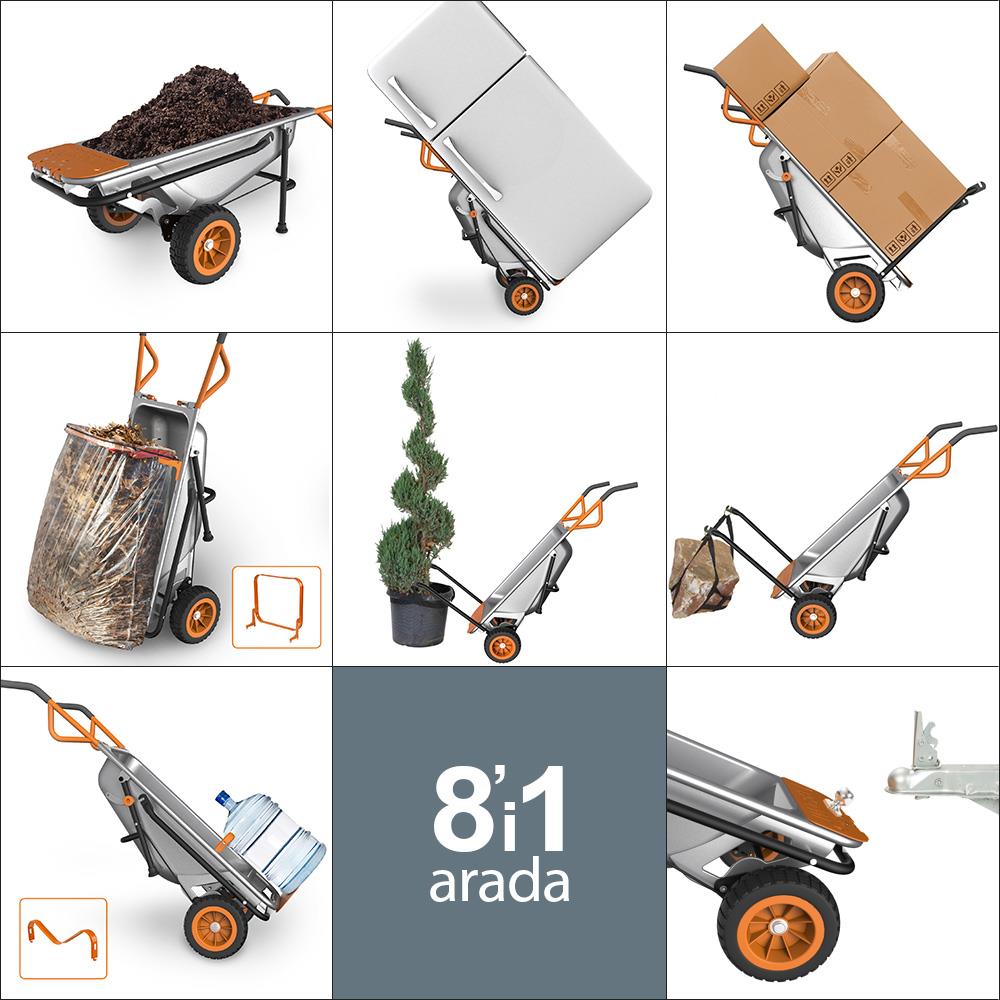 WORX WG050 100Lt./136Kg. Profesyonel Çok Amaçlı El Arabası, Taşıma Arabası - Onivias