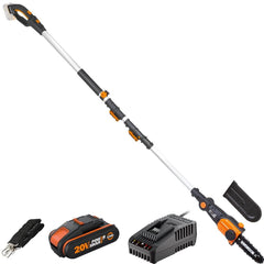 WORX WG349E 20Volt 2.0Ah Li - ion Tek Akülü 20CM Profesyonel Teleskobik Saplı Açı Ayarlı Zincirli Dal Budama - Onivias