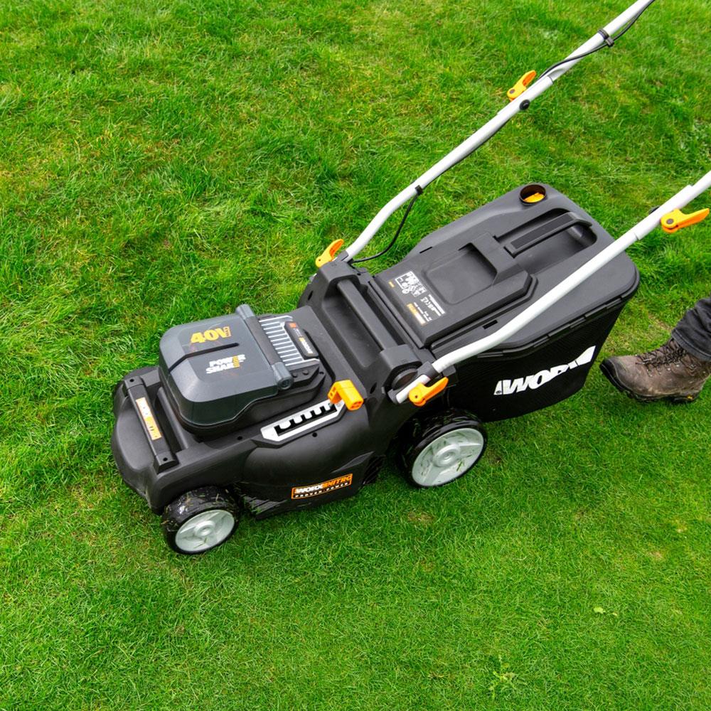 WORX WG737E 40Volt 4.0Ah. Li - ion 37CM Profesyonel Kömürsüz Şarjlı Çim Biçme - Onivias