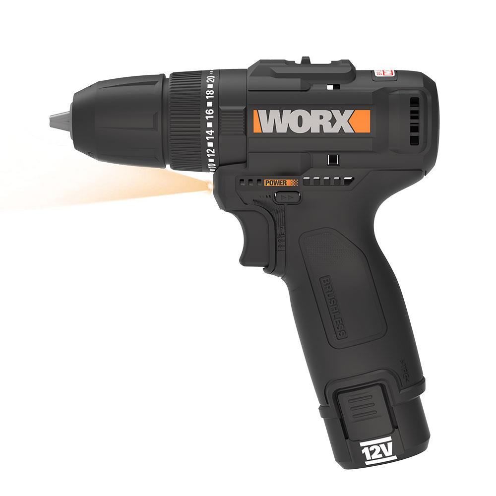 WORX WX121 12Volt/2.0Ah Li - ion Çift Akülü Kömürsüz Profesyonel Şarjlı Darbeli Matkap + 5 Parça Aksesuar - Onivias
