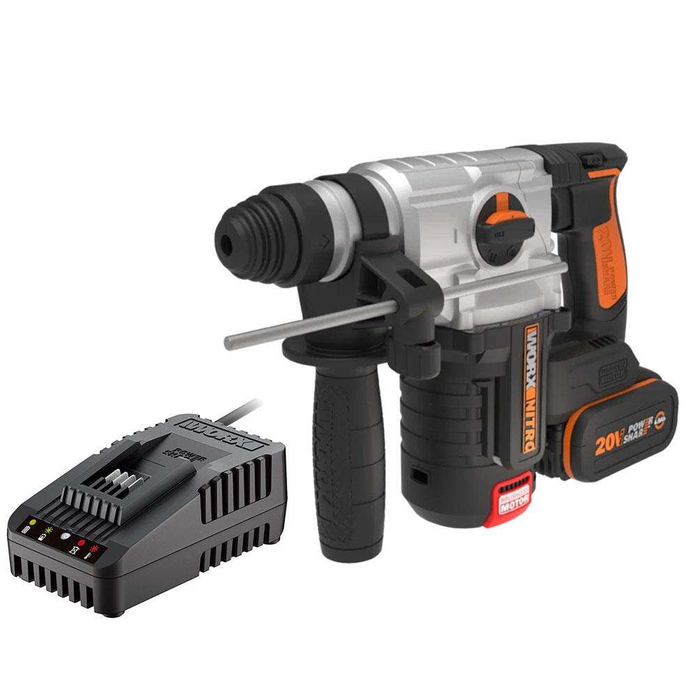 WORX WX380.9C 20Volt 2.0Ah. 2.2J Li - ion Tek Akülü Şarjlı Profesyonel SDS - Plus Pnömatik Kırıcı/Delici - Onivias