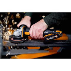 WORX WX803 20Volt 2.0/4.0 Ah. Li - ion Çift Akülü 125mm Profesyonel Şarjlı Avuç Taşlama - Onivias
