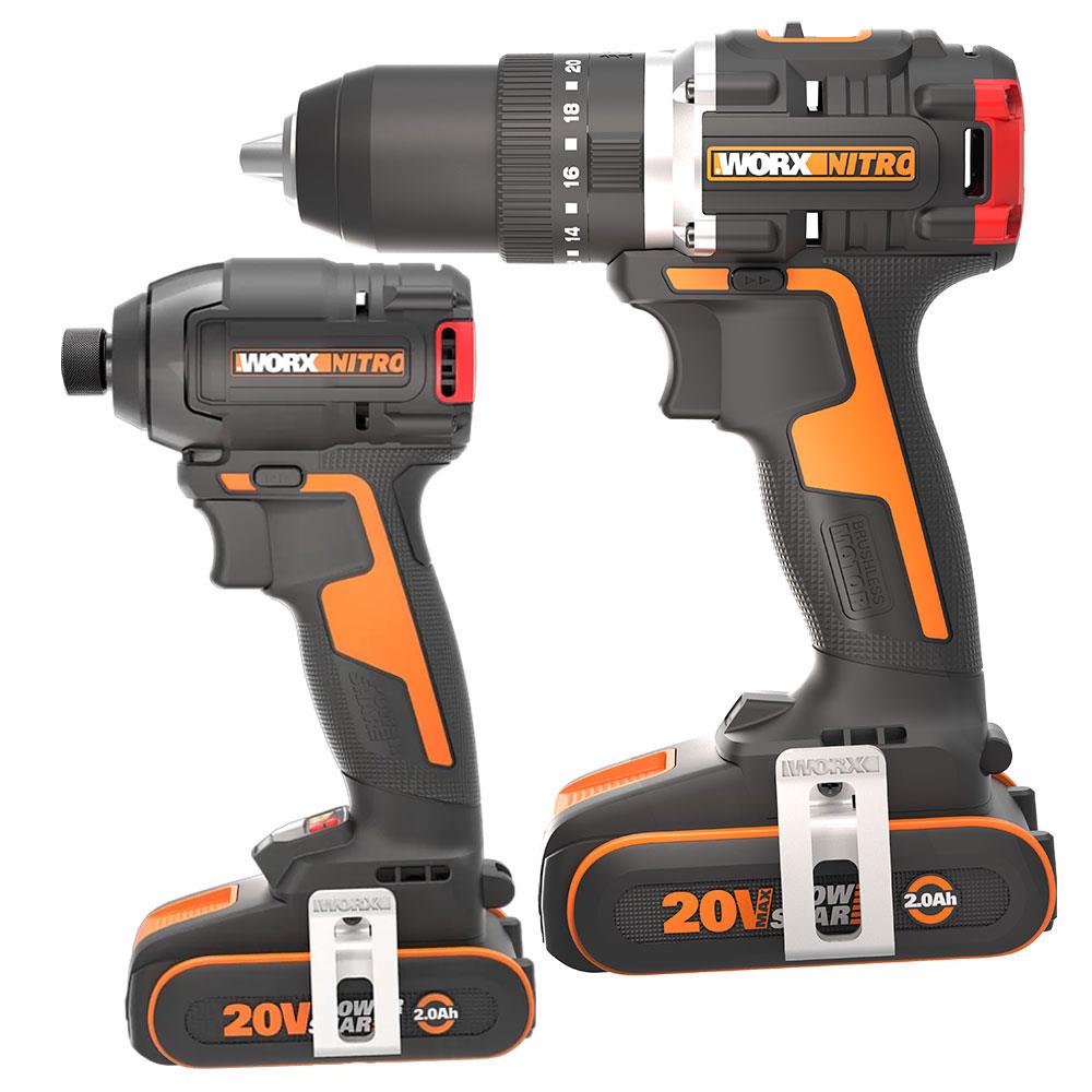 Worx WX925 20Volt/2.0Ah Li - ion Çift Akülü Kömürsüz Profesyonel Darbeli Matkap+WX265 Kömürsüz Darbeli Tornavida Kombo Set - Onivias