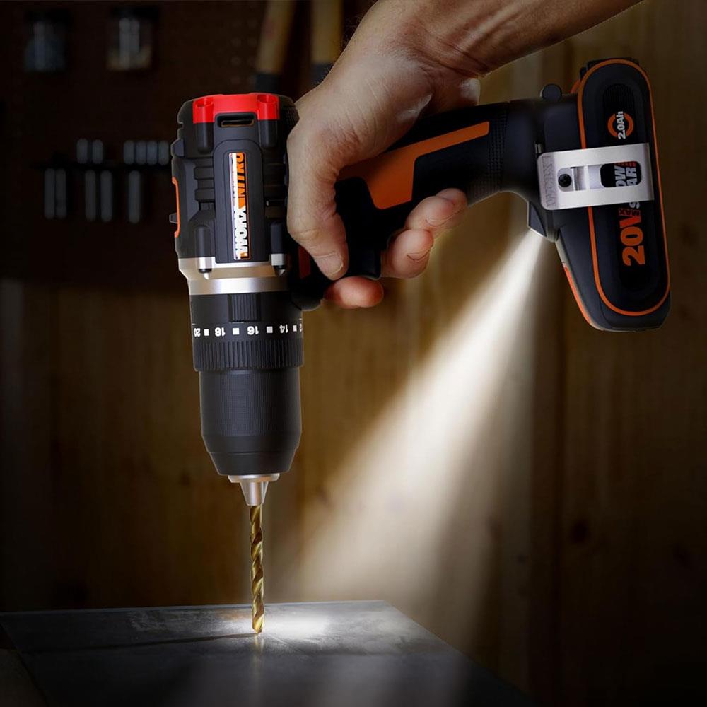 Worx WX925 20Volt/2.0Ah Li - ion Çift Akülü Kömürsüz Profesyonel Darbeli Matkap+WX265 Kömürsüz Darbeli Tornavida Kombo Set - Onivias