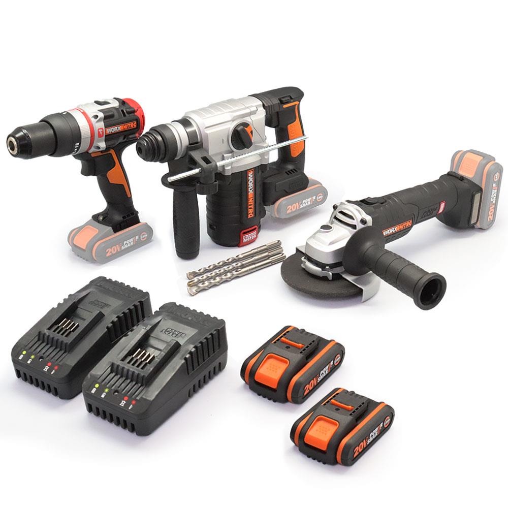 WORX WXKS6 WX354.9 + WX380.9 + WX812.9 + WA3601 20V/2Ah Pro Kombo Set - Onivias