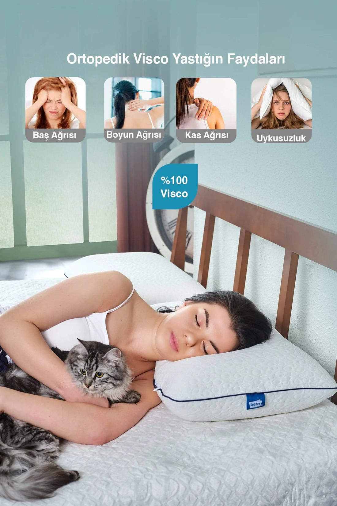 MegaLux Meqa Ölçüdə Ortopedik Visko Yastıq Uşaqlıq Boynu Disk Yırtıqlığı və Boyun Düzəltmə üçün