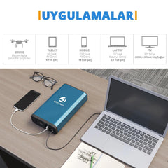 Acopower X230 14.8Volt 13Amper Li - ion Yedek Buzdolabı Aküsü + Powerbank + LED Lamba - Onivias