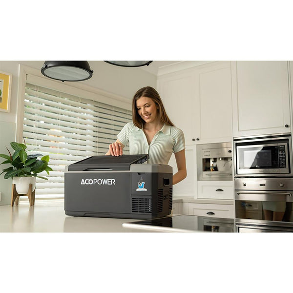 Acopower VX18 12/24/220Volt Akülü/Kablolu 18Litre Kompresörlü Outdoor Oto Buzdolabı + Powerbank + LED Lamba - Onivias