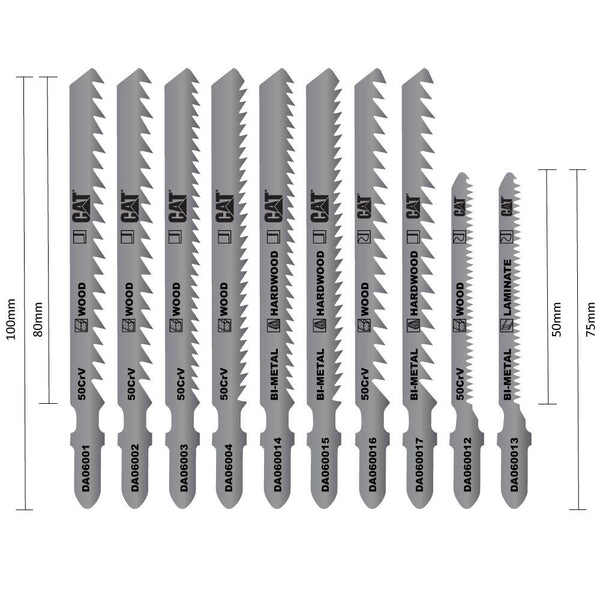 CAT DA06902 10 Parça Profesyonel Ahşap Hassas/Kaba/Düz/Kavisli Kesim Dekupaj Testere Ucu - Onivias