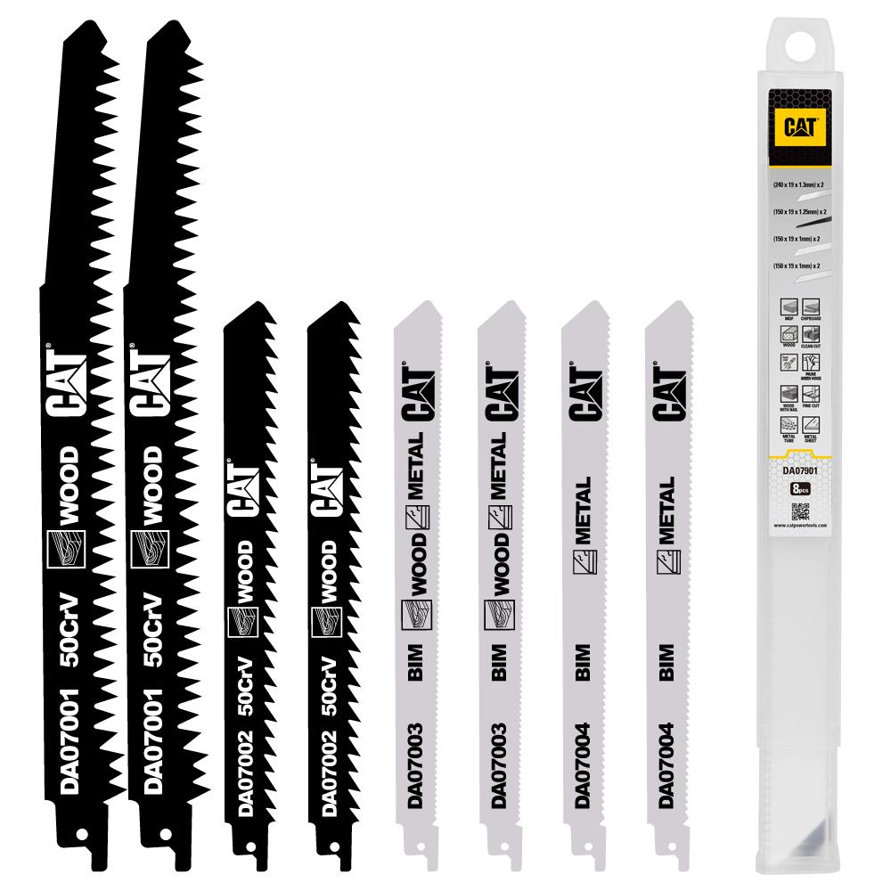 CAT DA07901 8 Parça Profesyonel Metal/Ahşap Kesme Tilki Kuyruğu Testere Ucu - Onivias