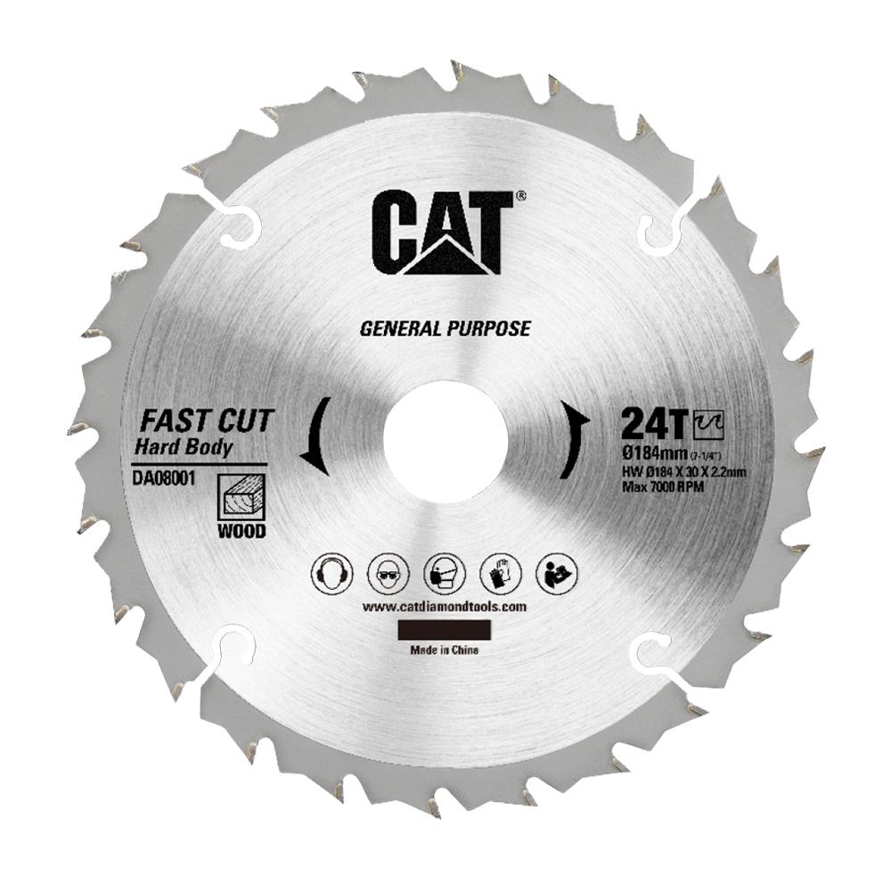 CAT DA08001 184x30mm Ahşap Kesme Elmas, Daire Testere Bıçağı 24 Diş - Onivias