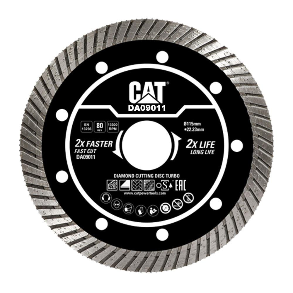 CAT DA09011 115mm Profesyonel Beton, Tuğla, Parke Taşı Elmas Kesme Diski (Turbo Kanallı Kenar) - Onivias