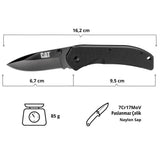 CAT DA980008 Kemer Askı Kancalı Katlanabilir 16CM Paslanmaz Çelik Siyah Kamp Çakısı Bıçağı - görsel 7