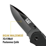 CAT DA980008 Kemer Askı Kancalı Katlanabilir 16CM Paslanmaz Çelik Siyah Kamp Çakısı Bıçağı - görsel 9
