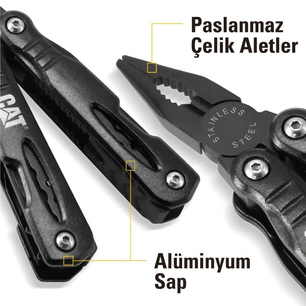 CAT DA980021 13 IN 1 Çok Fonksiyonlu Siyah Oksit Kaplamalı Profesyonel Pense Seti - görsel 6