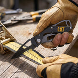 CAT DA980265 Kemer Askı Kancalı Katlanabilir 13CM Paslanmaz Çelik Siyah Kamp Çakısı - görsel 4