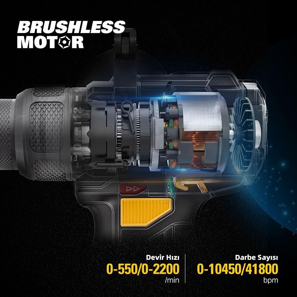 CAT DX1130.1 18Volt/4.0Ah Li-ion 80Nm Çift Akülü Kömürsüz Profesyonel Şarjlı Darbeli Matkap - görsel 9