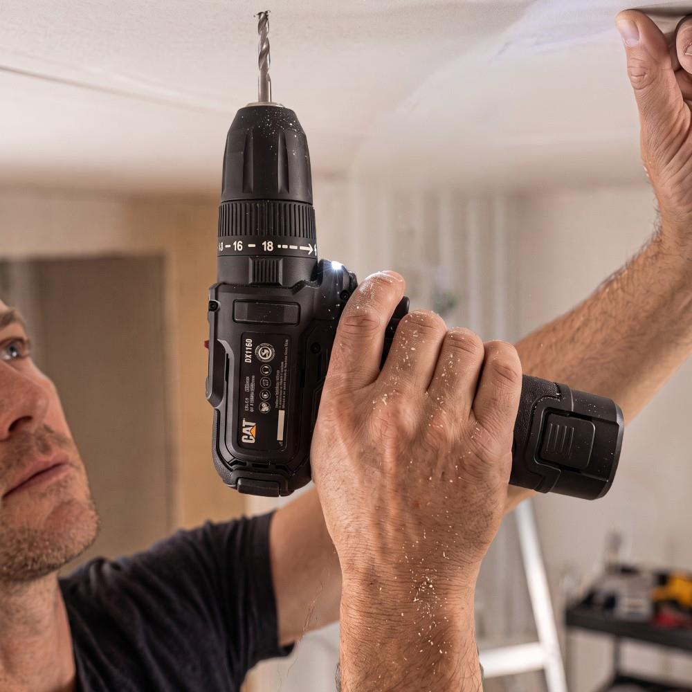 CAT DX1160.1 12Volt/2.0Ah Li-ion Tek Akülü Kömürsüz Profesyonel Şarjlı Darbeli Matkap - görsel 7