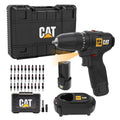 CAT DX1160 12Volt/2.0Ah Li - ion Çift Akülü Kömürsüz Profesyonel Şarjlı Darbeli Matkap + DA01901 32 Parça Aksesuar Seti - Onivias
