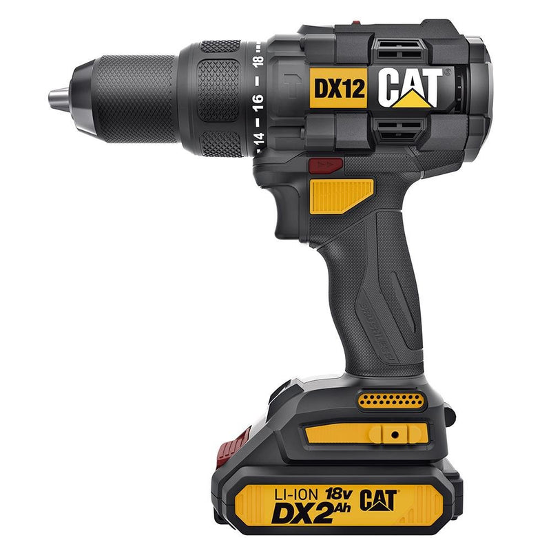 CAT DX12 18Volt/2.0Ah Li-ion İkili Batareya Fırçasız Professional Simsiz Zərbəli Qazma
