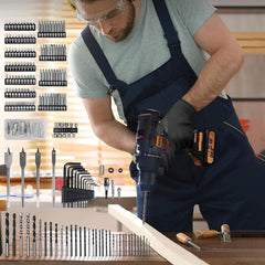 CAT DX12SET 18Volt/2.0Ah Li - ion Çift Akülü Kömürsüz Profesyonel Darbeli Matkap+DA01903 201 Parça Delme/Vidalama Uç Seti - Onivias