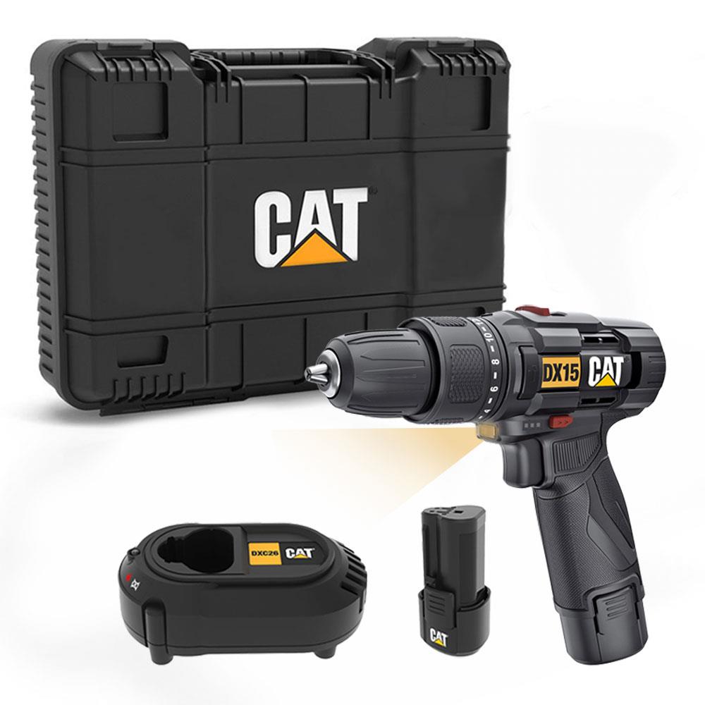 CAT DX15.1 12Volt/2.0Ah Li - ion Çift Akülü Profesyonel Şarjlı Darbeli Matkap - Onivias