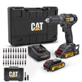 CAT DX155.1SET 18Volt/2.0Ah Li-ion Çift Akülü Profesyonel Şarjlı Darbeli Matkap + DA01901 32 Parça Vidalama Uç Seti - Onivias