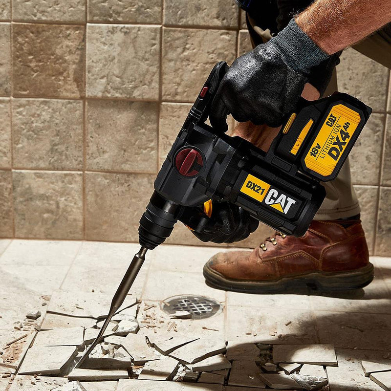 CAT DX21 18Volt 4.0Ah 2.2J Li-ion İkili Batareya Doldurulan Fırçasız Peşəkar SDS-Plus Pnevmatik Çəkic/Qazma 